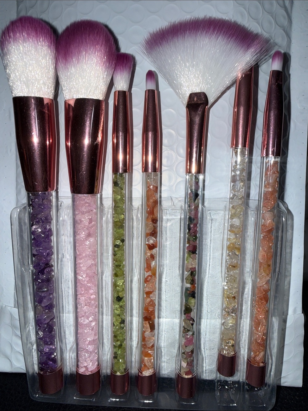 Crystal Handle Makeup Brush Set with case